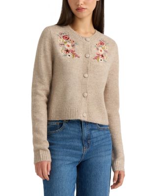 Embroidered Crewneck Cardigan