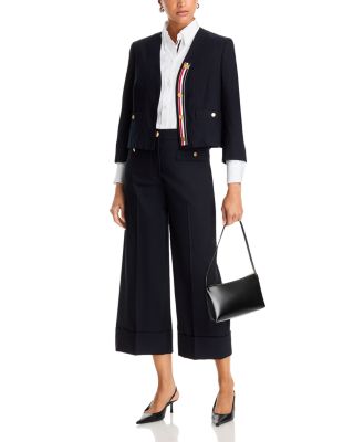 V Neck Cardigan Jacket & Cropped Pants