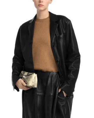 Short Leather Blazer