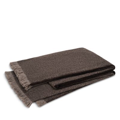 Bernardo Alpaca Fringed Throw Blanket