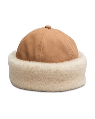 Elle Suede & Faux Shearling Cap