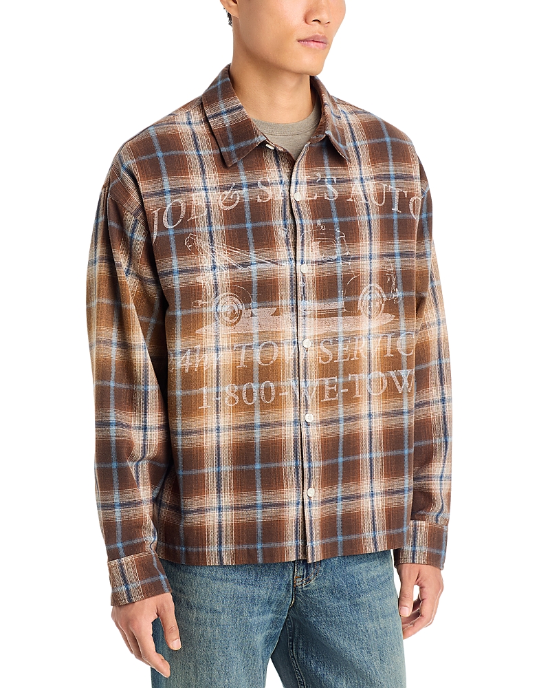 Pacsun Joe Loose Plaid Logo Flannel Shirt
