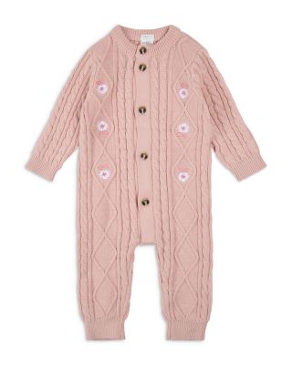 Girls' Farm Floral Sweater Knit Playsuit Coverall - Baby