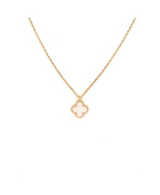  Sweet Alhambra Pendant Necklace 18K Gold and Mother of Pearl, 16"