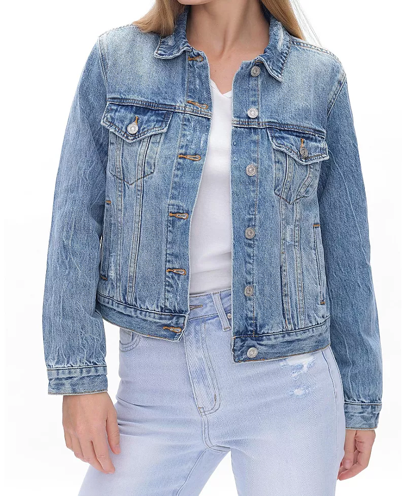 Bayeas Women's Disstressed Denim Jacket