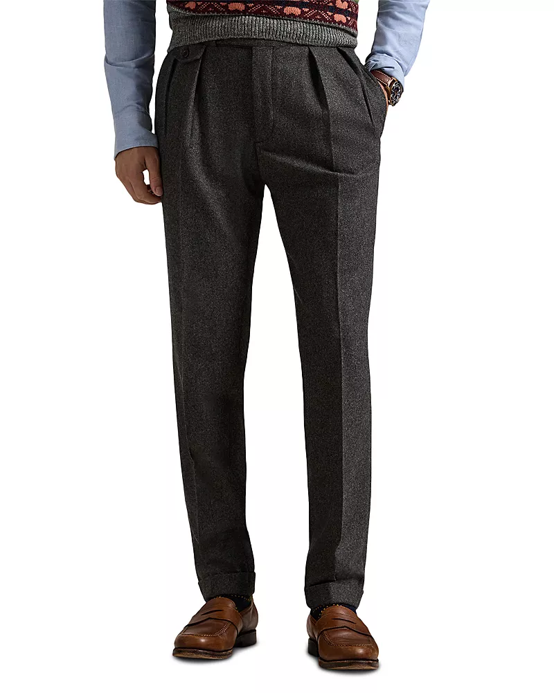 Polo Ralph Lauren Pleated Wool Regular Fit Flannel Trousers