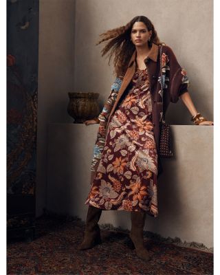 Printed Velvet Low Back Maxi Dress - thumbnail 2