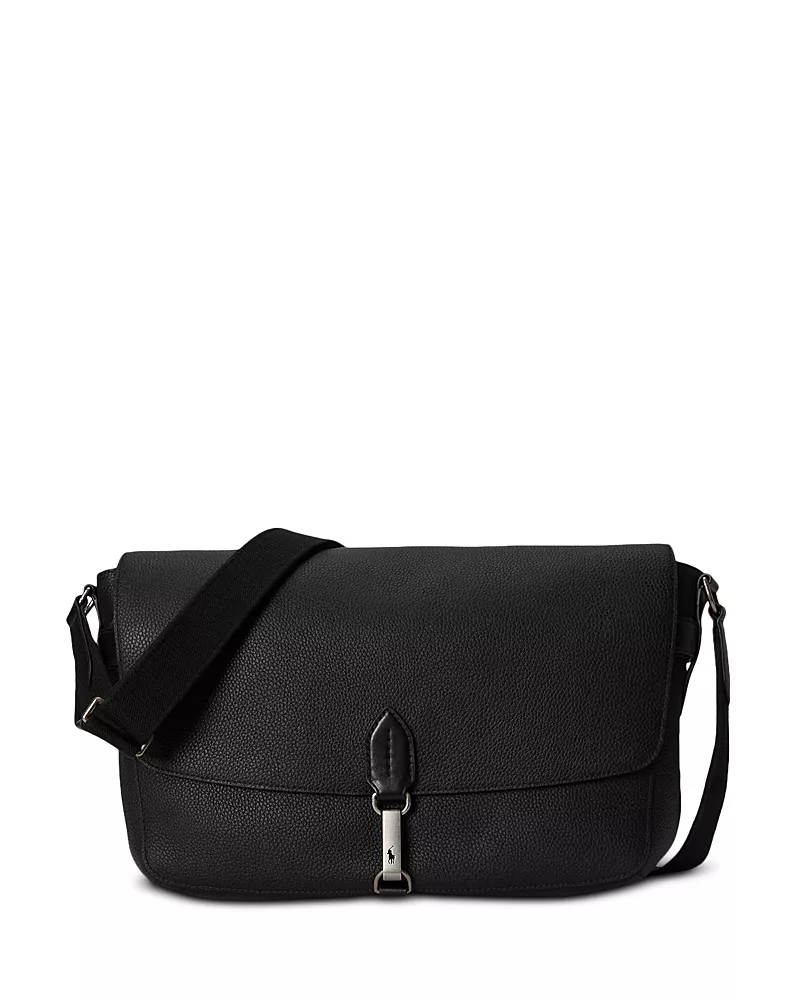 Polo Ralph Lauren Polo Id Pebble Leather Messenger Bag