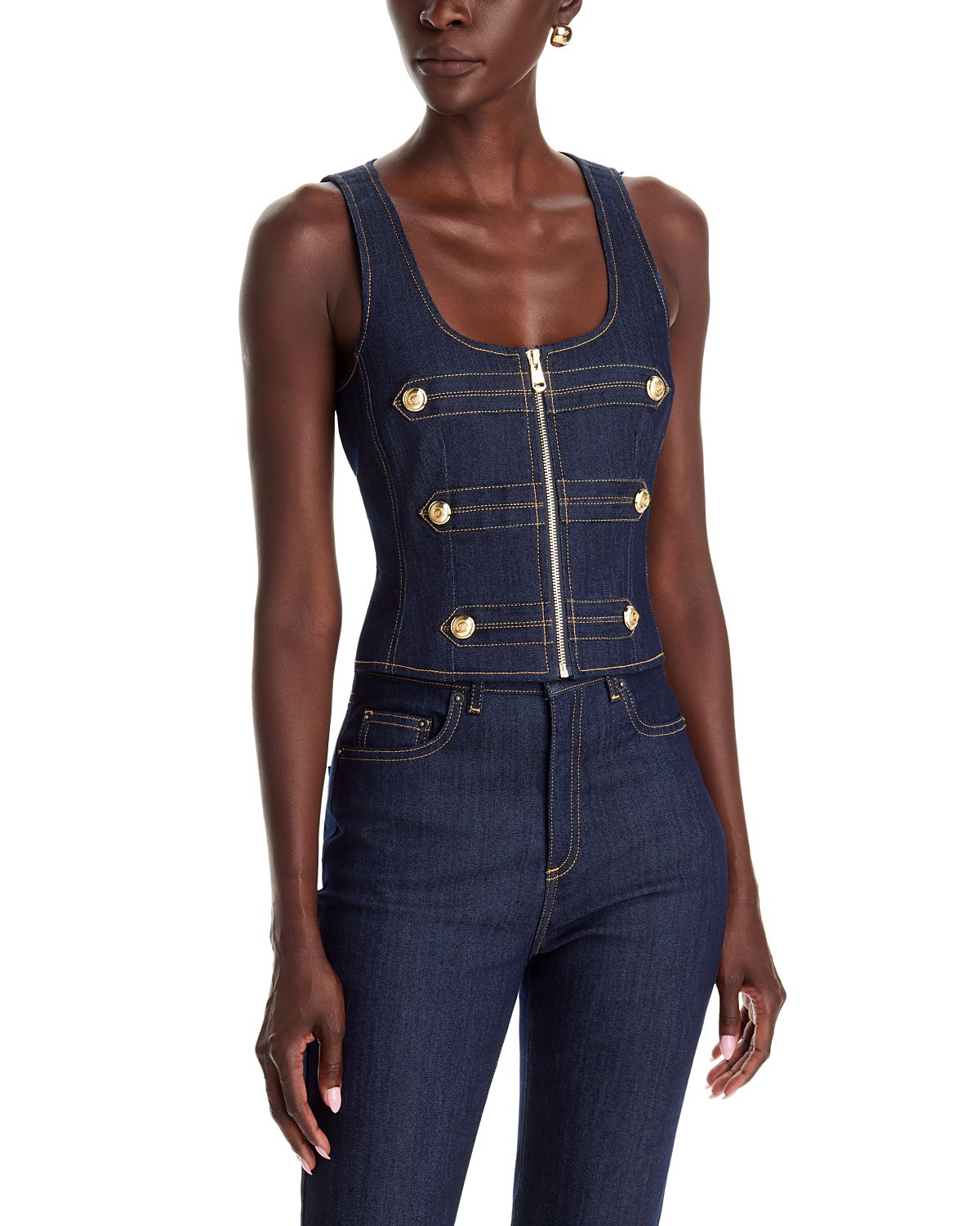 Cinq a Sept Abbot Scoop Neck Denim Top