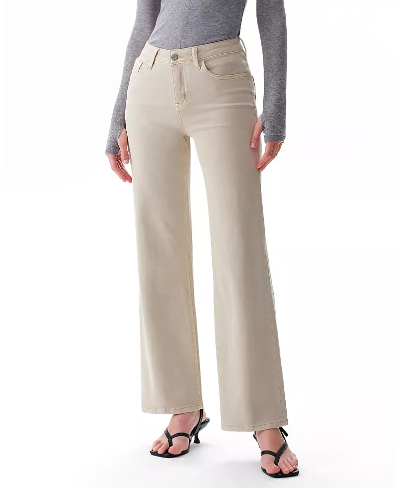 Bayeas High Rise Wide Leg Denim Jeans Stretch Comfortable in Voida Wash