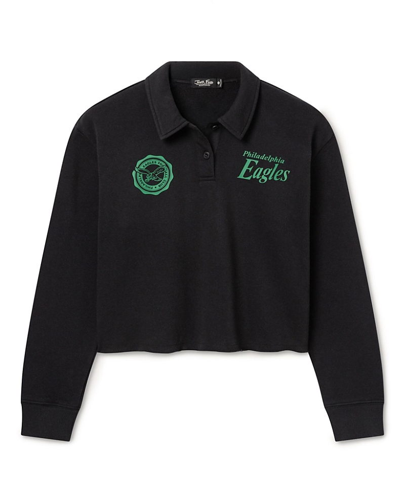 Junk Food Clothing Women's Philadelphia Eagles Polo Crop Fleece