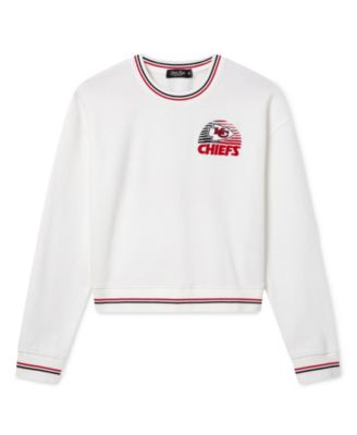 Junk Food Clothing Women's Kansas City Chiefs Cropped Striped Rib Fleece