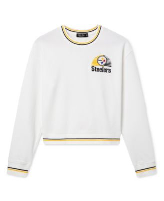 Junk Food Clothing Women's Pittsburgh Steelers Cropped Striped Rib Fleece