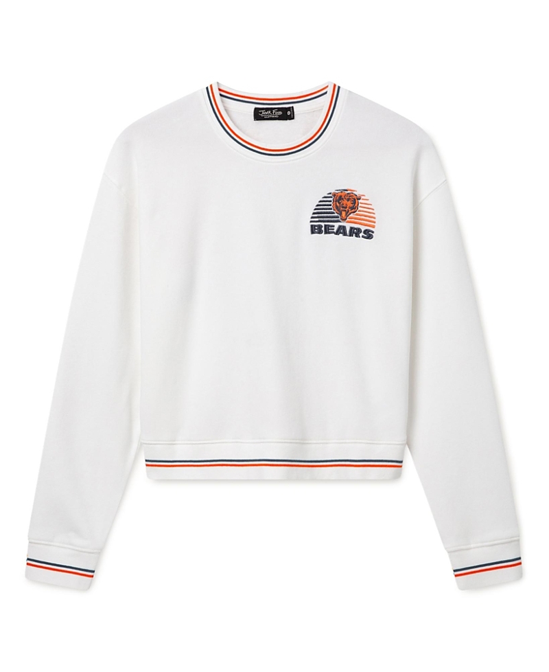 Junk Food Clothing Women's Chicago Bears Cropped Striped Rib Fleece