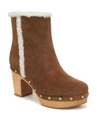 Women's Loreen Faux Fur Trim Suede Clog Boots