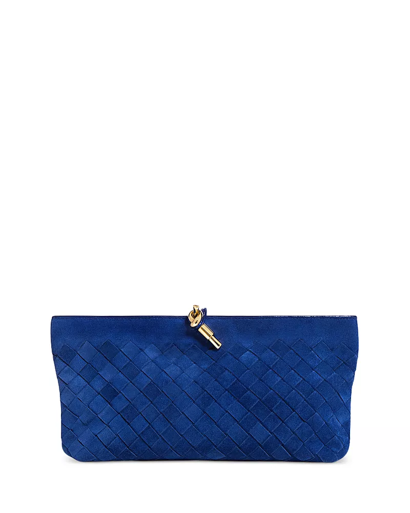 Bottega Veneta Andiamo Intrecciato Suede Boat Pouch