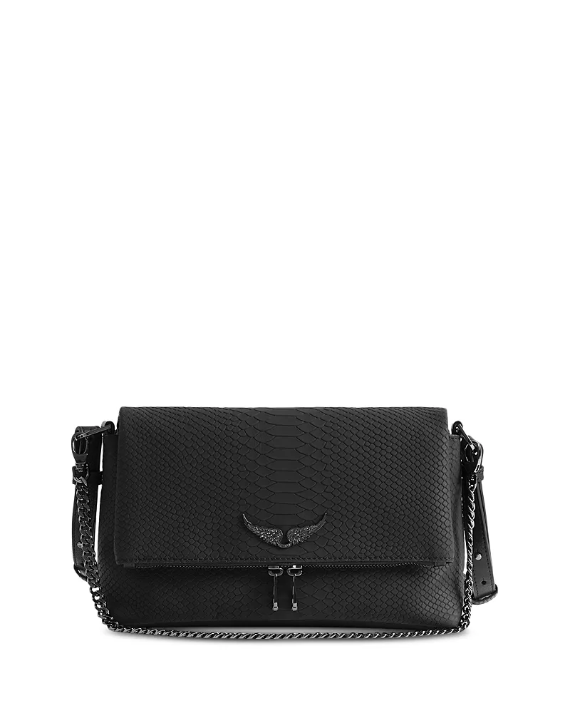 Zadig & Voltaire Rocky Ii Soft Savage Embossed Leather Shoulder Bag