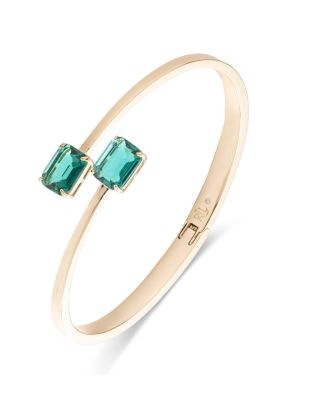 Stone Bypass Bangle Bracelet