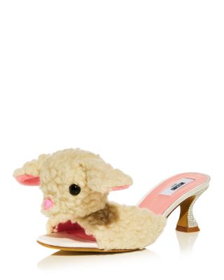 Moschino Women's Dolly Lamb Kitten Mules