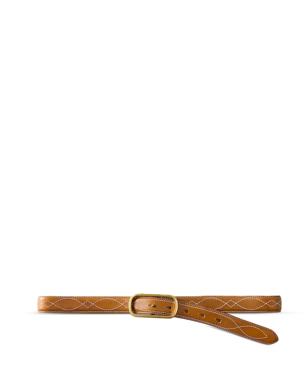 Veronica Beard Women's Loop Embroidered Leather Belt