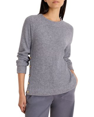 Waffle Knit Side Button Top