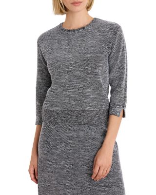 Tweed Stitch Round Neck Sweater