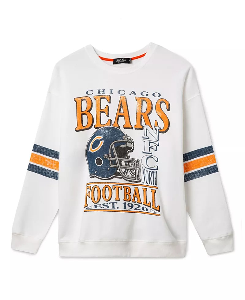 Junk Food Clothing Women's Chicago Bears Oversized Striped Fleece