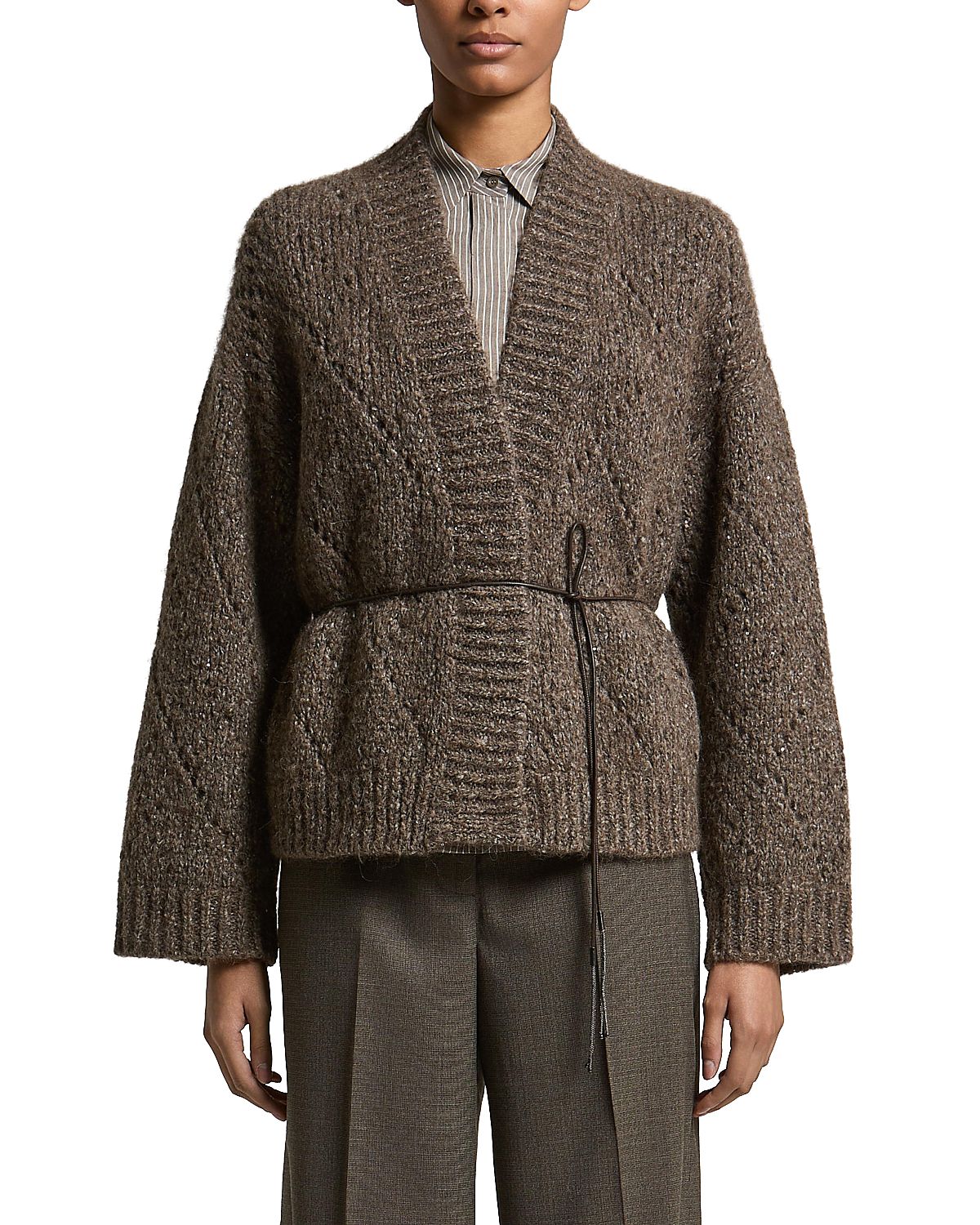 Peserico Knitted Open Front Sweater