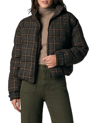 The Bruna Brushed Plaid Puffer Jacket