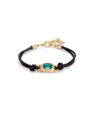   Gold-Plated Leather Bracelet