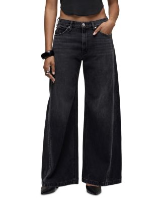 Hudson Jodie High Rise Loose Wide Leg Jeans in Black Track