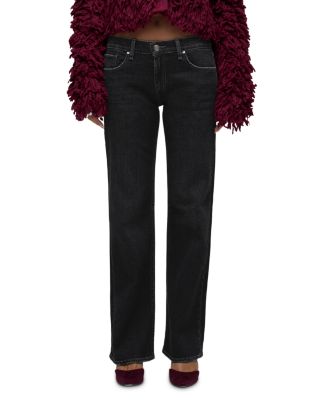 Kelli Low Rise Loose Straight Jeans in Washed Black