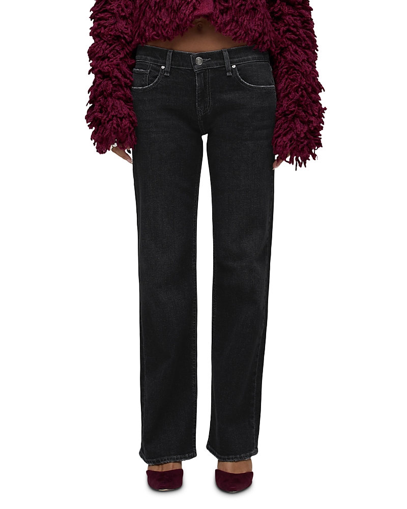 Hudson Kelli Low Rise Loose Straight Jeans in Washed Black