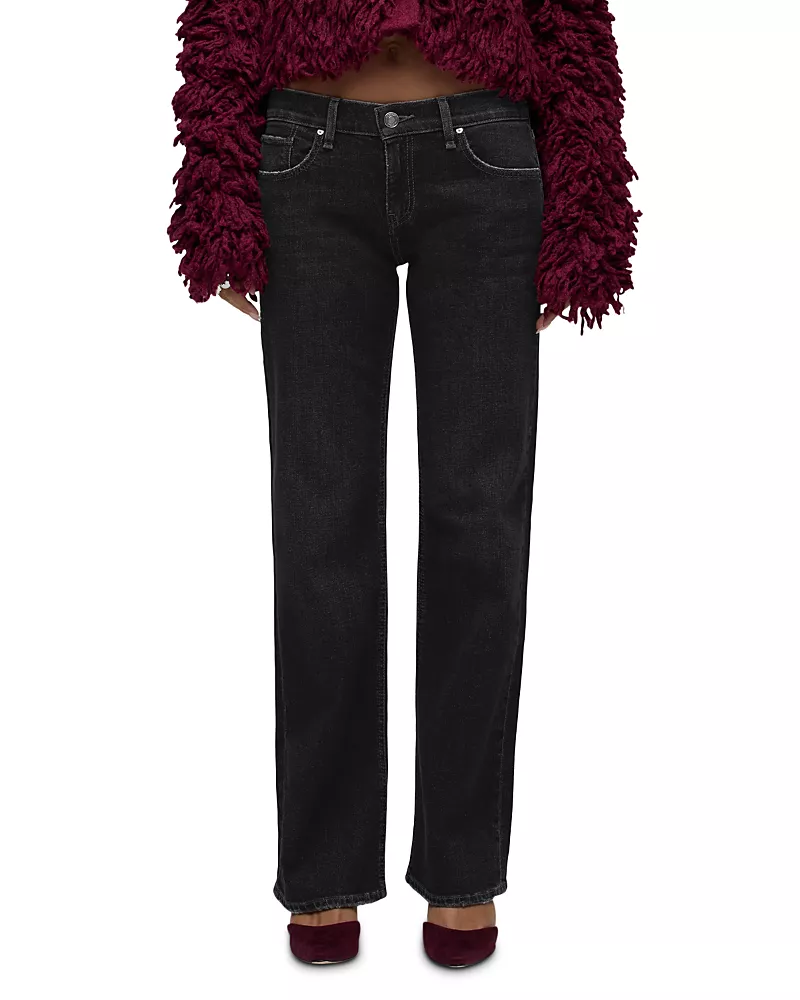 Hudson Kelli Low Rise Loose Straight Jeans in Washed Black