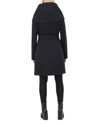Belted Asymmetric Zip Front Soft Twill Coat - thumbnail 3