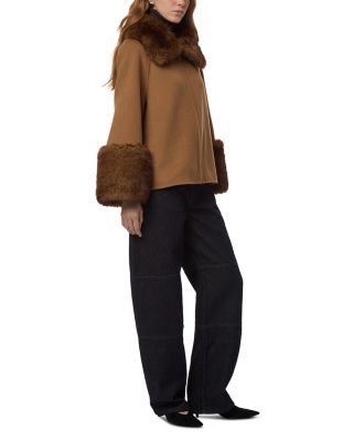 Judie Faux Fur Trim Wool Coat