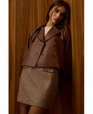 Naya Herringbone Mini Skirt - thumbnail 2