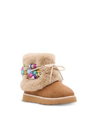 Girls' Tstarly Faux Shearling Charm Boots – Toddler, Little Kid