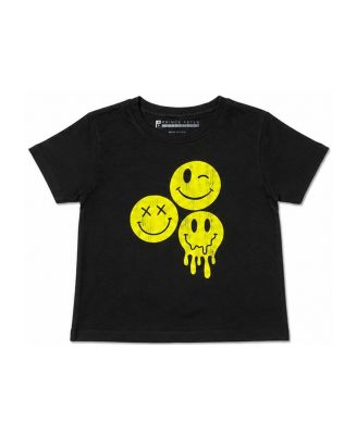 Girls' Drippy Three Happy Face Crew Tee - Big Kid
