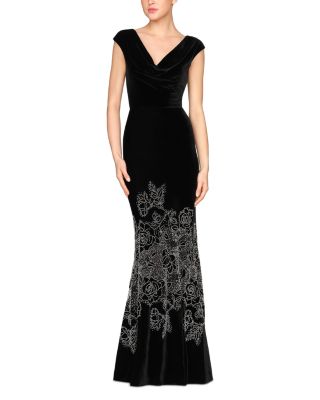 Ophelia Beaded Stretch Velvet Gown