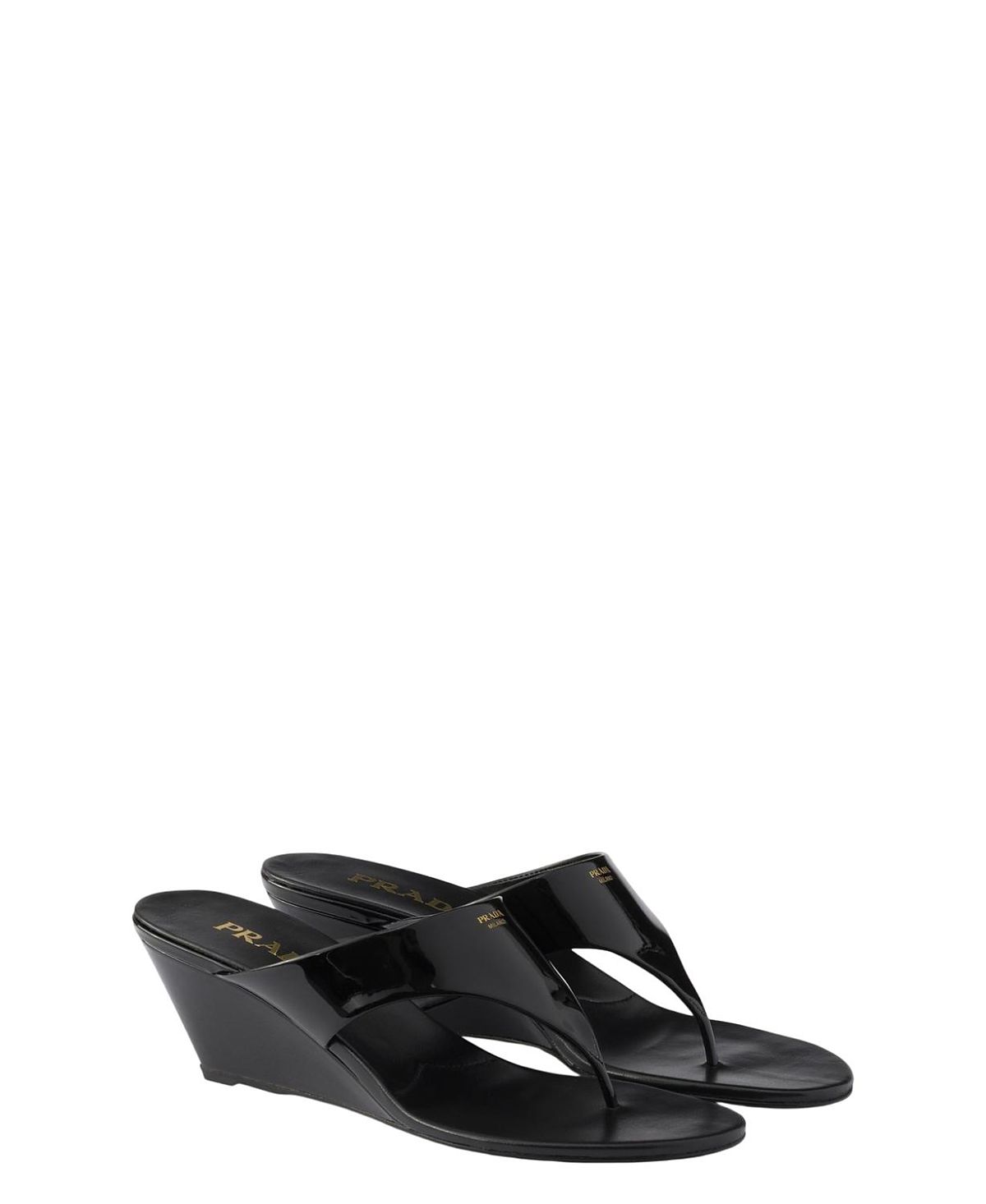Prada Women's Patent Leather Thong Sandals