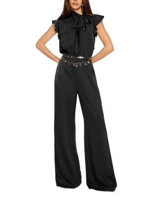 Irene Tie Neck Wide Leg Jumpsuit