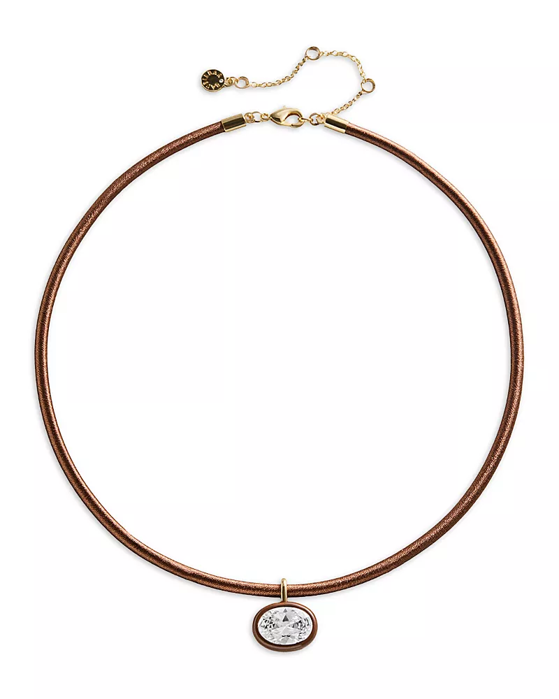 Baublebar Lindsay Crystal Fabric Wrapped Pendant Necklace, 16