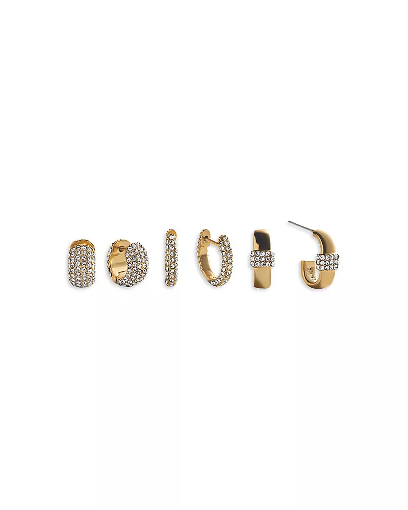 Baublebar Sia Multi Size Pave Huggie Hoop Earrings, Set of 3