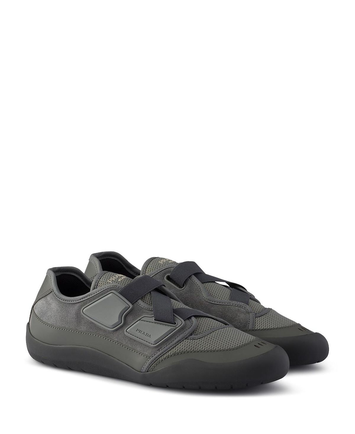 Prada Men's Speedrock Leather And Mesh Fabric Sneakers