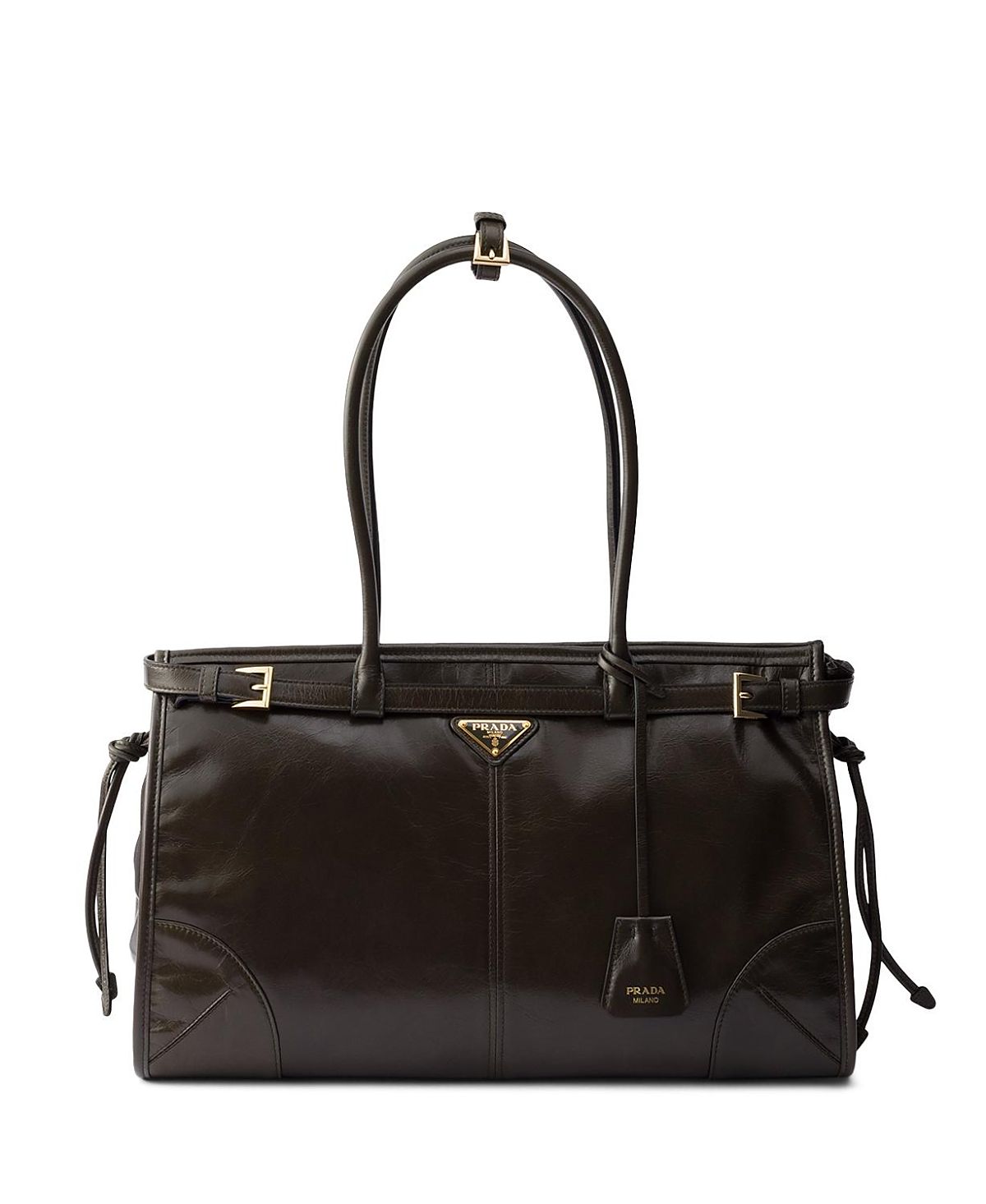 Prada Bonnie Large Convertible Leather Shoulder Handbag