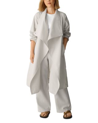 Draped High Collar Mid Length Coat - thumbnail 8
