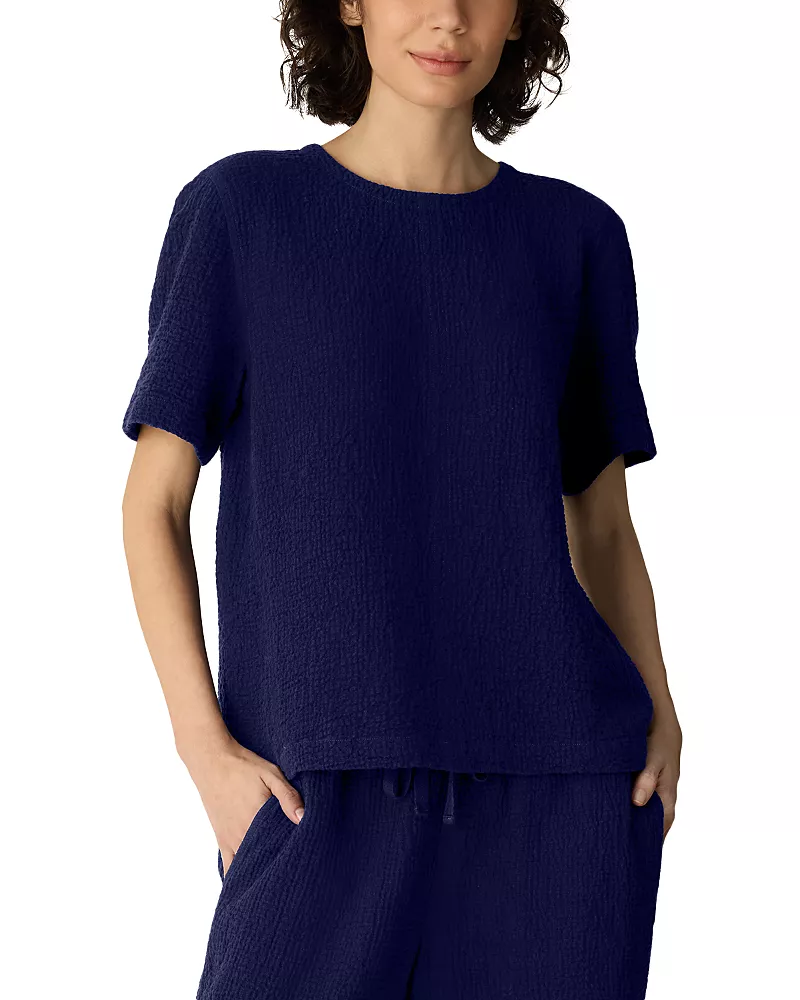 Eileen Fisher Cotton Stretch Round Neck Top