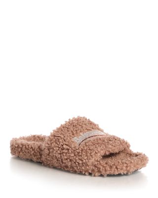 Women's Faux Fur Furry Slide Sandals 
