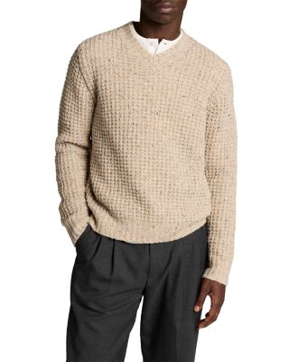 Donegal Wool Blend Waffle Knit Sweater